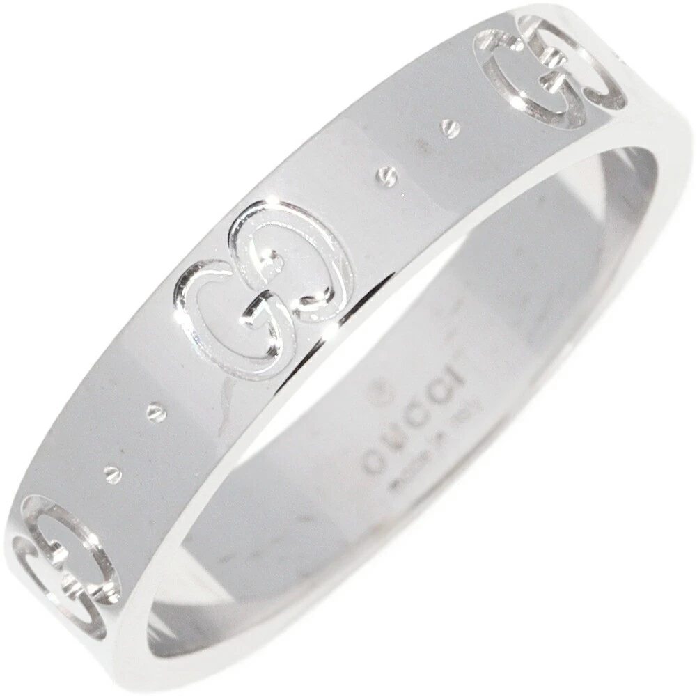 Gucci K18WG Icon Ring US6.5 Bijoux d'occasion de qualité A
