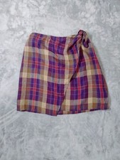 Luaren Ralph Lauren Linen Mini Wrap Skirt Y2k Vintage Size 4 Academia