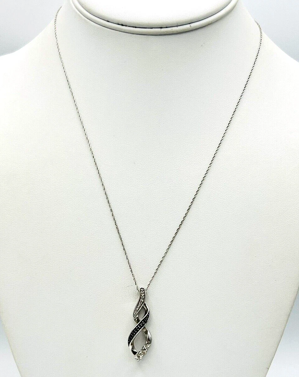 Black and white 2024 diamond infinity necklace