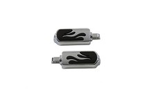 Chrome Flame style foot Pegs Touring Softail footpegs for HARLEY Davidson 