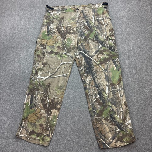 Realtree Trousers Adult X Large Brown Canvas Camo Carpenter Workwear Pants Men