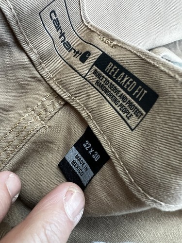 Carhartt Men's Washed Twill Pants, Relaxed Fit Work School Outdoors 36X32 Khaki - Picture 4 of 5
