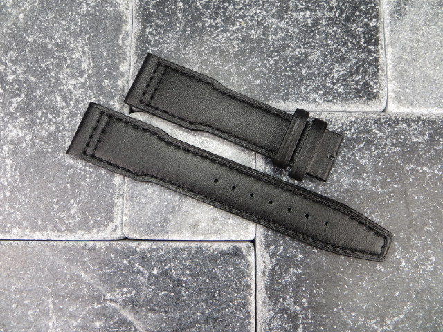 Bracelet De Montre En Cuir De Veau Noir 20 Mm - Neuf Sans étiquette - Compatible IWC Top Gun Etc.