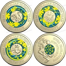 Australian Olympic Team 2024 Set of 4 Paris Games $2 Two Dollar Coins Rare CIRC