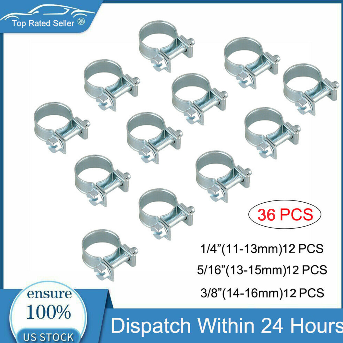 30 Fascette Stringitubo Per Tubi Carburante 1/4 In Acciaio Zincato - Yibei-tech