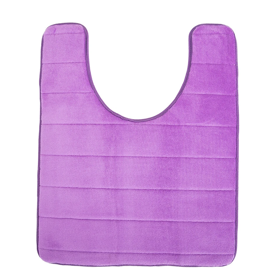 Alfombras de baño absorbentes antideslizantes en forma de U fregadero inodoro alfombra de piso alfombra suave de baño Foto 2 de 4