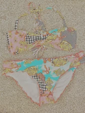 Luli Fama Party Princess Ladies 2 Piece Bikini Size Large bottom, Small Top