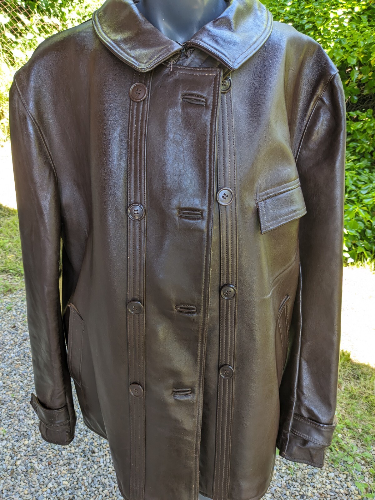 Antique coat jacket work leather coat 1950s 60s Le Corbusier