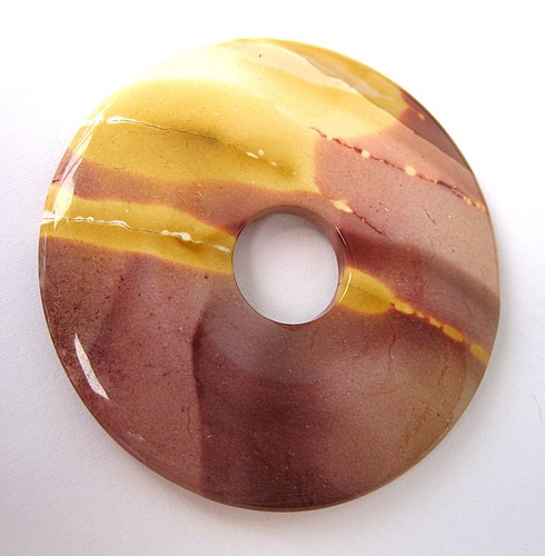 Ciambella mookait Ø 44 mm rotonda ciondolo pietra gioiello disco di pietra pi - Foto 3 di 5