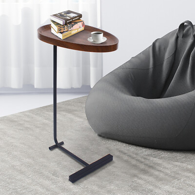C Shaped Small Side Table Narrow End Table for Sofa Bed Bedroom Living Room