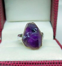 Natural Amethyst Ring 925 Sterling Silver Handmade Ring Raw Gemstone Ring R95
