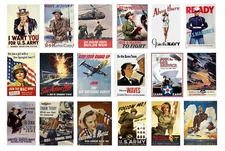 1/32 scale model USA military recruiting signs posters Army Navy Marines WW2