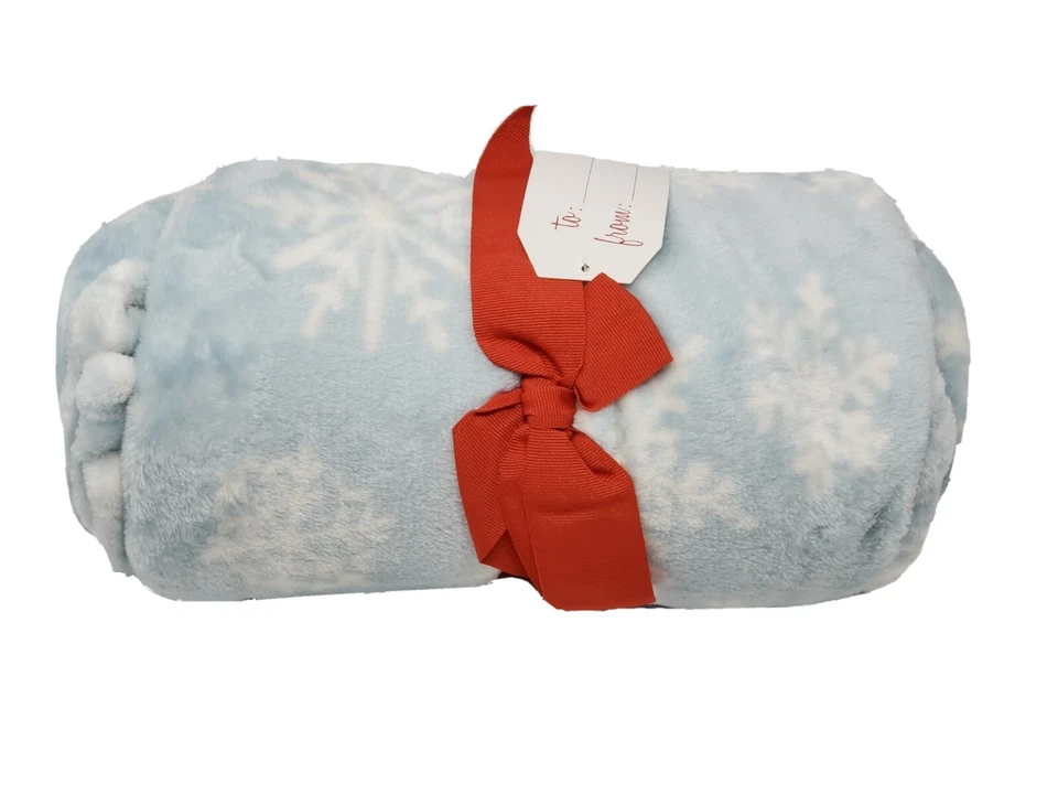 Синий бархат сенсорный плюшевый плед 50 X 70 «зимний мягкий полиэстер снежинки - Изображение 4 из 4