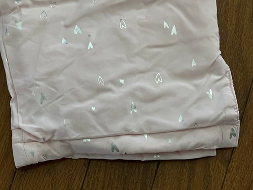 Gymboree Girls Light Pink Silver Heart Print Snow Bib Size 4 4T New - Picture 4 of 12