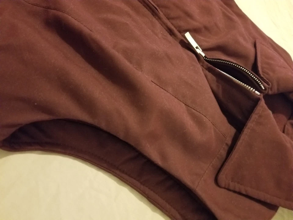 Chaleco Mujer Ann Taylor Cremallera Completa XXSP Granate Abombado Relleno 2XS Foto 3 de 4