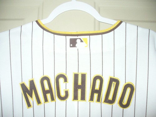 MLB; Manny Machado #13 San Diego Padres Jersey Choose Sz Whi-Bro-Gld,Stripes NWT - Picture 8 of 11