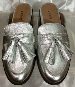 metallic silver clogs