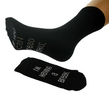 Sole Print If You Can Read This... Funny Mens Black Socks UK Size 5-12 X6N455