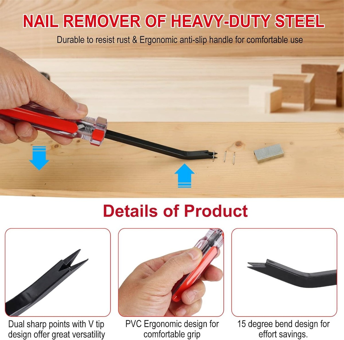 Aazon.co : Staple Reover, Staple Puller Tool With Ergonoic Handle - View #6