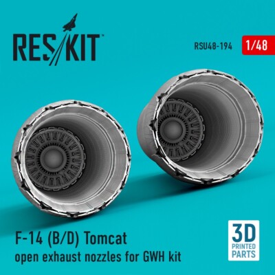 ResKit 1/48 F-14 (B,D) ''Tomcat'' open exhaust nozzles for GWH kit (3D Printed)