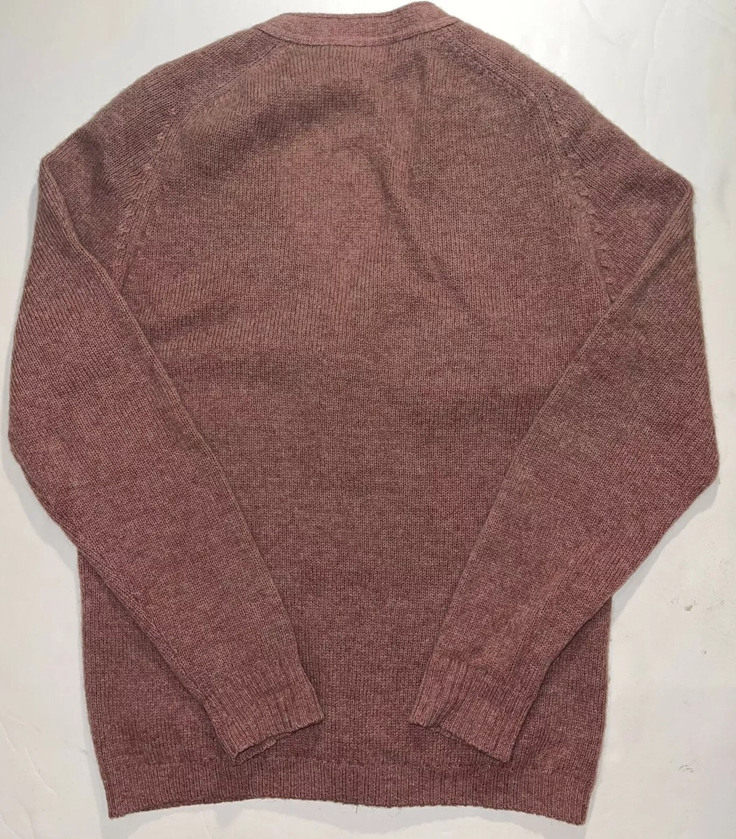 VTG 60s 70s B. Altman Co Cable Knit Cardigan Sweater 100