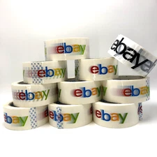 10 Rolls 2" x 75 yds Official eBay Branded Packaging Packing Tape Color & B&W