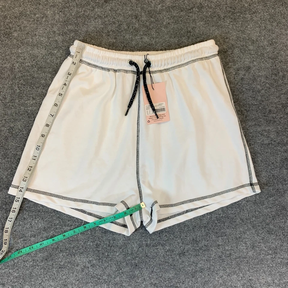 Missguided контраст стежок пот шорты женщин 8 белый черный шнурки трикотажа - Изображение 4 из 4