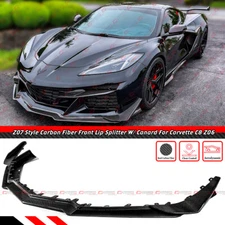 For 2023-25 Corvette C8 Z06 E-ray Carbon Fiber Z07 Style Front Splitter & Canard
