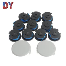 Aftermarket 2x Spool Cap + 10x String Trimmer Line for 18V 24V 40V Weed Eater