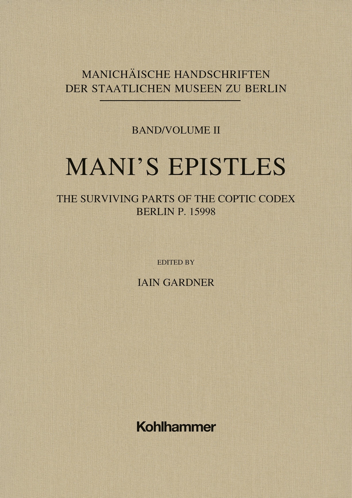 Mani's Epistles Iain Gardner