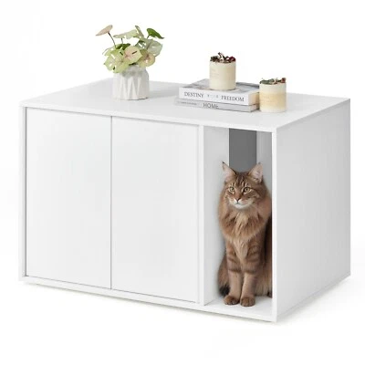 Katzenklo-Schrank Push-to-Open Türen werkzeuglose Montage PCLDE013W01 - Bild 1 von 4
