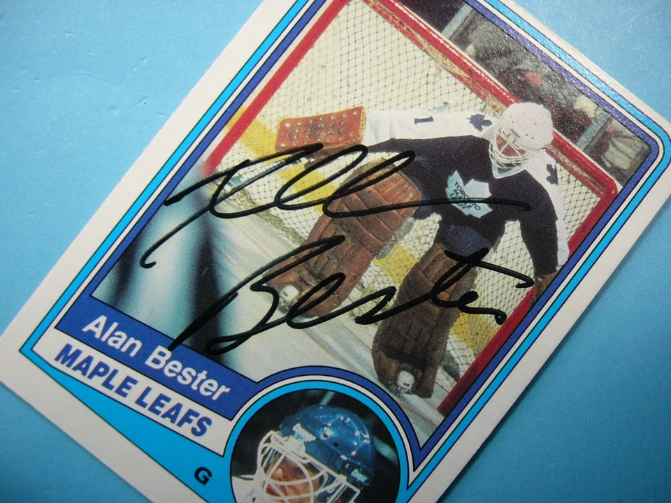 1984/85 O-PEE-CHEE HOCKEY CARD #297 ALAN BESTER ROOKIE EX/EX- AUTO AUTOGRAPH OPC - Image 3 of 3