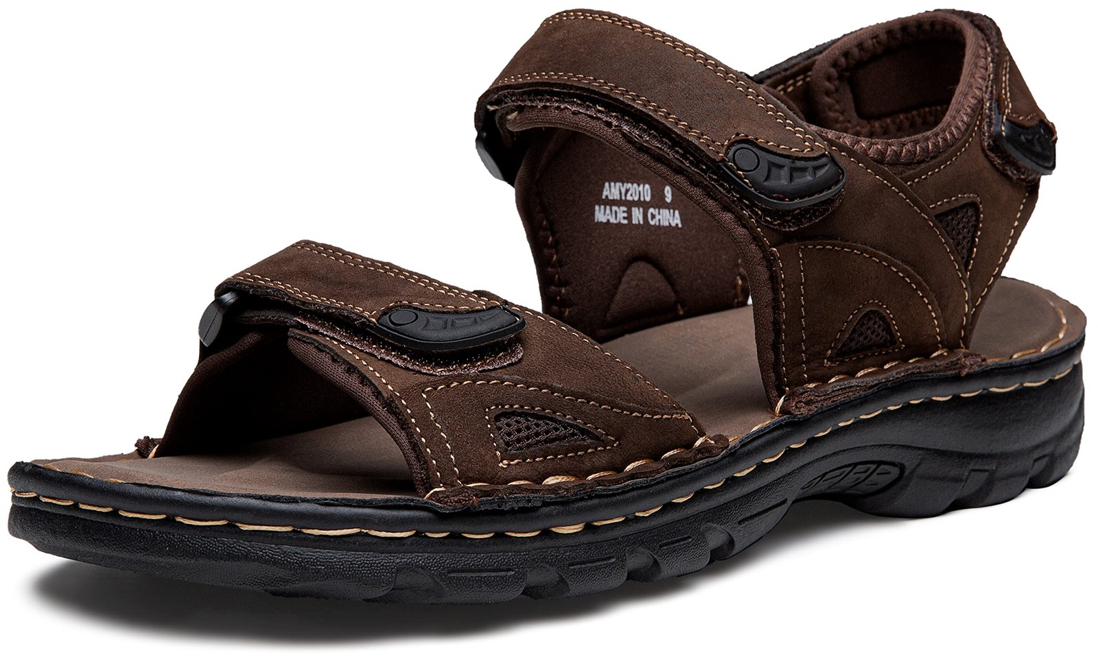 Men's Genuine Leather Summer Fisherman Sandals with Arch Support, Beach Outdoor