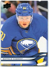 2025-26 Upper Deck Series 1 Holiday SP Green Foil #16 Sam Lafferty Buffalo