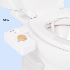 TUSHY Classic 3.0 Bidet Toilet Seat Attachment - Cool Water, White/Bamboo