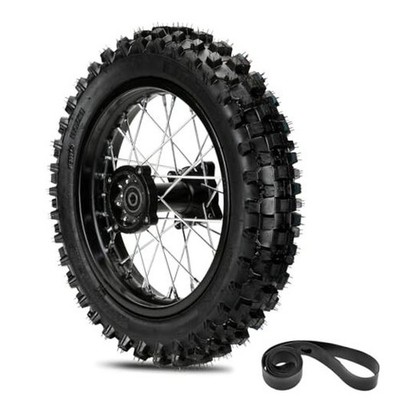 80/100-12 3.00-12 Dirt Bike Rear Wheel Tire Tube Assembly Compatible with 90cc 