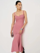 Reformation Eddy Midi Dress - Rose Pink, Size 2 NWT