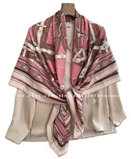 Sallys 70 Cashmere 30 Silk Wrap Scarf Belts Print Double Face Shawl 53"