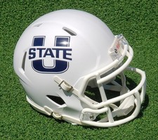 UTAH STATE AGGIES  WHITE MASK / WHITE FOOTBALL MINI HELMET, OTHER STYLES TOO