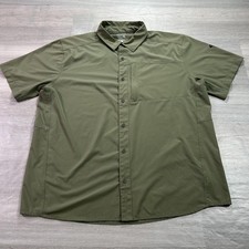 Mountain Hardwear Shirt Mens Large Green Stretch Performance Button Front