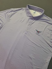 Johnnie-O Featherweight Performance Polo Men's Large White Blue The Wingman Golf