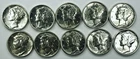*MIXED DATE MERCURY DIME LOT* *10 TOTAL COINS* * *BU++* NR #G4596