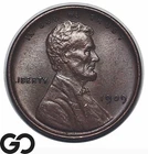 1909 VDB Lincoln Cent Wheat Penny, Sharp Gem BU++