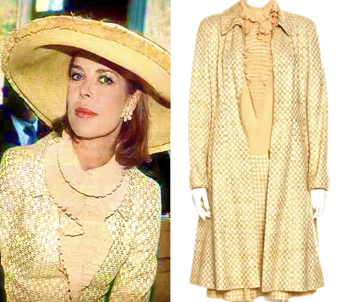 Cappotto lungo tweed principessa oro regina 5K Chanel 2001 42 44 10 12 giacca vintage M L