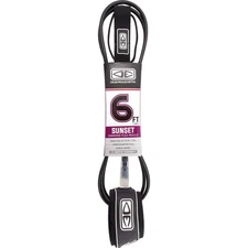 Sunset Moulded Black Surfboard Leash - 6'