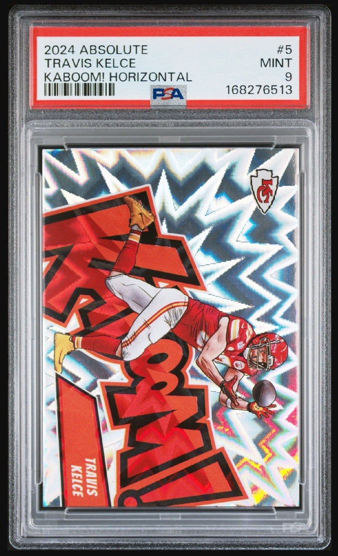 Panini 2024 Absolute Travis Kelce Kaboom! Horizontal #5 Kansas City Chiefs PSA 9
