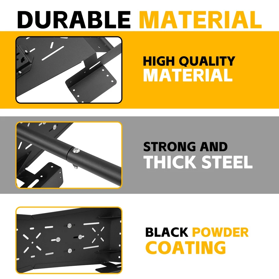 Rear Cargo Rack Bed For Polaris Ranger XP 570/900/1000 Crew 15-25 Powder Coated Foto 3 de 4