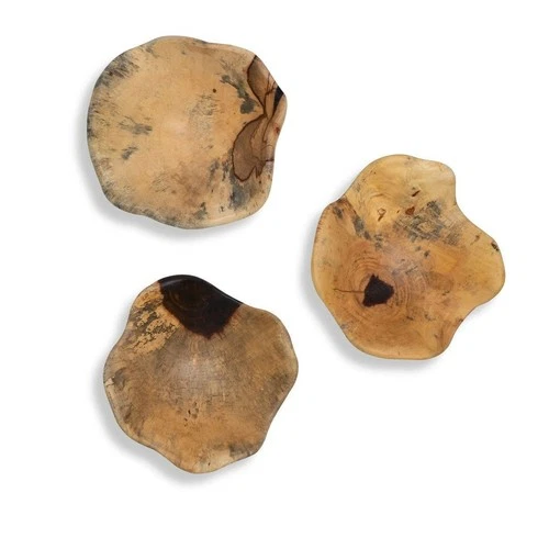 UTTERMOST 4107 TAMARINE NATURAL RAW FINISH WOOD WALL ART DECOR SET OF 3 - Picture 1 of 10