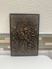 9” X 6” WWII D-day Plaque Storming The Beaches Of Normandy 3d Wall Art Sculpture