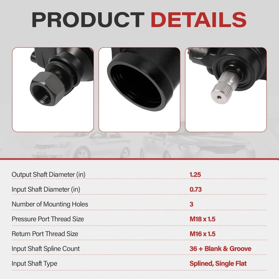 Power Steering Gear Box For 99-00 Chevrolet Silverado C2500 K2500 Suburban Tahoe - Image 3 of 4